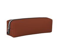 NBHDZENGW Coir Brown Leather Pencil Case with Smooth Zipper,Stylish Durable Zippered Pouch for School,Office,Travel-Lightweight Full Print Stationery Holder