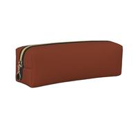 NBHDZENGW Coir Brown Leather Pencil Case with Smooth Zipper,Stylish Durable Zippered Pouch for School,Office,Travel-Lightweight Full Print Stationery Holder