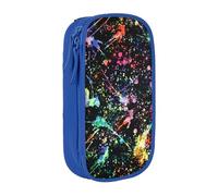 NBHDZENGW Colorful Paint Large Capacity Double Layer Pencil Case,Custom Printed Durable Polyester Organizer for School, Office, Travel, Art Supplies Makeup