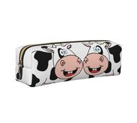 NBHDZENGW Cute Cow Leather Pencil Case with Smooth Zipper,Stylish Durable Zippered Pouch for School,Office,Travel-Lightweight Full Print Stationery Holder