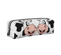 NBHDZENGW Cute Cow Leather Pencil Case with Smooth Zipper,Stylish Durable Zippered Pouch for School,Office,Travel-Lightweight Full Print Stationery Holder