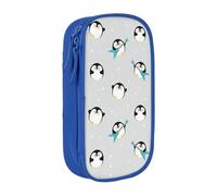 NBHDZENGW Cute Penguin Large Capacity Double Layer Pencil Case,Custom Printed Durable Polyester Organizer for School, Office, Travel, Art Supplies Makeup