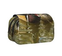 NBHDZENGW Domestic Duck Flip Top Double Layer Pencil Case-Large Capacity Premium Polyester Fabric,Full Print Design-Ideal for School,Travel