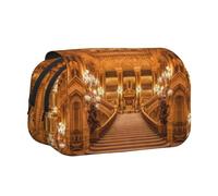 NBHDZENGW European Golden Gothic Flip Top Double Layer Pencil Case-Large Capacity Premium Polyester Fabric,Full Print Design-Ideal for School,Travel