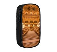 NBHDZENGW European Golden Gothic Large Capacity Double Layer Pencil Case,Custom Printed Durable Polyester Organizer for School, Office, Travel, Art Supplies Makeup