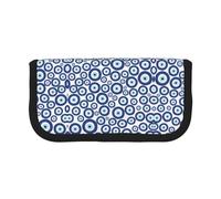 NBHDZENGW Evil Eyes Large Canvas Pencil Case Makeup Bag Organizer-Premium Zippered Pouch with Mesh Pocket,Color-Block Design (Black Trim)-School Trave Cosmetic Bag
