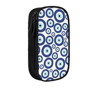 NBHDZENGW Evil Eyes Large Capacity Double Layer Pencil Case,Custom Printed Durable Polyester Organizer for School, Office, Travel, Art Supplies Makeup