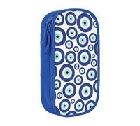 NBHDZENGW Evil Eyes Large Capacity Double Layer Pencil Case,Custom Printed Durable Polyester Organizer for School, Office, Travel, Art Supplies Makeup