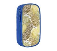 NBHDZENGW Exotic Tropical Pineapples Large Capacity Double Layer Pencil Case,Custom Printed Durable Polyester Organizer for School, Office, Travel, Art Supplies Makeup