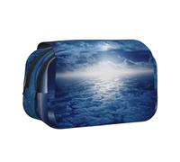 NBHDZENGW Falling Star Moon Flip Top Double Layer Pencil Case-Large Capacity Premium Polyester Fabric,Full Print Design-Ideal for School,Travel