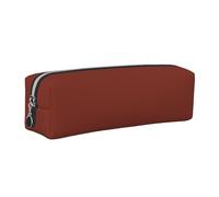 NBHDZENGW Fire Brown Leather Pencil Case with Smooth Zipper,Stylish Durable Zippered Pouch for School,Office,Travel-Lightweight Full Print Stationery Holder