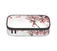 NBHDZENGW Flower Butterfly Large Capacity Oxford-Cloth Pencil Case, Full Print Stationery Pouch with Mesh Pocket Removable Divider,Multi-Compartment Zipper