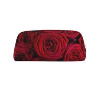 NBHDZENGW Garden Roses Cute Leather Pencil Case with Smooth Zipper,Stylish Durable Pouch for School,Office,Travel-Lightweight Full Print Stationery Holder
