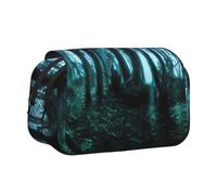 NBHDZENGW Ghost Hid Behind The Trees Flip Top Double Layer Pencil Case-Large Capacity Premium Polyester Fabric,Full Print Design-Ideal for School,Travel