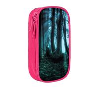 NBHDZENGW Ghost Hid Behind The Trees Large Capacity Double Layer Pencil Case,Custom Printed Durable Polyester Organizer for School, Office, Travel, Art Supplies Makeup