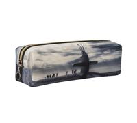 NBHDZENGW Giant Nuclear Ship All-Over Printed Pencil Case,Cross Texture PVC Leather Pen Pouch, Lightweight Zipper Stationery Bag