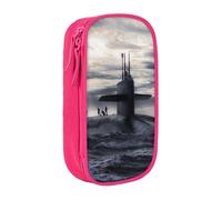 NBHDZENGW Giant Nuclear Ship Large Capacity Double Layer Pencil Case,Custom Printed Durable Polyester Organizer for School, Office, Travel, Art Supplies Makeup