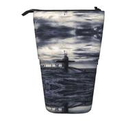 NBHDZENGW Giant Nuclear Ship Vertical Expandable Pencil Case with Print,Durable Oxford-Fabric,Adjustable Height (10.5cm to 18cm),3 Inner Slots for School Office Travel