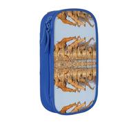 NBHDZENGW Giraffes Family Large Capacity Double Layer Pencil Case,Custom Printed Durable Polyester Organizer for School, Office, Travel, Art Supplies Makeup