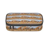 NBHDZENGW Giraffes Family Large Capacity Pencil Case,Multi-Compartment Stationery Toiletry Bag for School,Office,Travel-Durable Polyester (Stylish Printed Design)