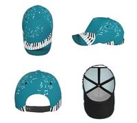 NBHDZENGW Green and White Piano Keys Unisex Fashion Baseball Cap with All-Over Print-Polyester,Adjustable,Breathable for Daily Wear,Sports Outdoor Activities