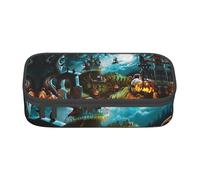 NBHDZENGW Halloween Pumpkin Graveyard Large Capacity Pencil Case,Multi-Compartment Stationery Toiletry Bag for School,Office,Travel-Durable Polyester (Stylish Printed Design)