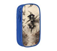 NBHDZENGW Halloween Witch Flying Large Capacity Double Layer Pencil Case,Custom Printed Durable Polyester Organizer for School, Office, Travel, Art Supplies Makeup