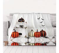 NBHDZENGW Happy Halloween Soft Lightweight Flannel Blanket-Single-Side Printed Anti-Pilling Flannel,Warm All-Season Throw For Bed Sofa Camping Travel