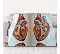 NBHDZENGW Human Anatomy Heart Chart Soft Lightweight Flannel Blanket-Single-Side Printed Anti-Pilling Flannel,Warm All-Season Throw For Bed Sofa Camping Travel