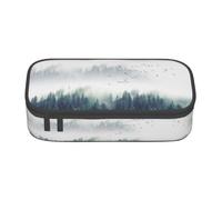 NBHDZENGW Landscape Mountain Large Capacity Oxford-Cloth Pencil Case, Full Print Stationery Pouch with Mesh Pocket Removable Divider,Multi-Compartment Zipper