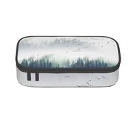 NBHDZENGW Landscape Mountain Large Capacity Pencil Case,Multi-Compartment Stationery Toiletry Bag for School,Office,Travel-Durable Polyester (Stylish Printed Design)