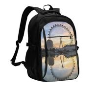 NBHDZENGW London Eye Multi-Functional Travel Laptop Backpack With Usb-Charging Port, Large Capacity 12-Pocket Daypack With Anti-Theft Hidden Pocket