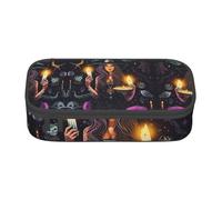 NBHDZENGW Magic Witch Witchcraft Bohemian Drawing Large Capacity Pencil Case,Multi-Compartment Stationery Toiletry Bag for School,Office,Travel-Durable Polyester (Stylish Printed Design)