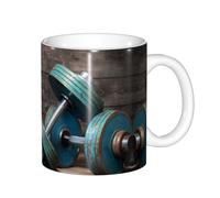 NBHDZENGW Modular Dumbbells Full Wrap Printed Ceramic Mug,Thickened Anti-Slip Base, Handcrafted,Ideal for Home,Office,Cafe Use