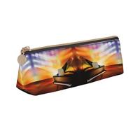 NBHDZENGW Musical Theatre Cute Triangle Leather Pencil Case with Smooth Zipper,Stylish Durable Pouch for School,Office,Travel-Lightweight Full Print Stationery Holder