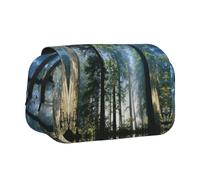 NBHDZENGW National Parks Sunshine Trees Flip Top Double Layer Pencil Case-Large Capacity Premium Polyester Fabric,Full Print Design-Ideal for School,Travel