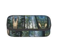 NBHDZENGW National Parks Sunshine Trees Large Capacity Pencil Case,Multi-Compartment Stationery Toiletry Bag for School,Office,Travel-Durable Polyester (Stylish Printed Design)