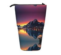 NBHDZENGW Norway Islands Vertical Expandable Pencil Case with Print,Durable Oxford-Fabric,Adjustable Height (10.5cm to 18cm),3 Inner Slots for School Office Travel