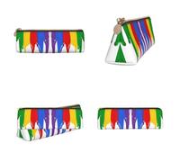 NBHDZENGW Paint Splatter Backdrop Triangular Leather Pencil Case, Full Print Cross Grain PVC Pen Pouch Portable Lightweight Multi-Purpose Storage Bag