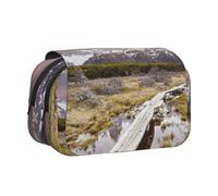 NBHDZENGW Picturesque Mountain Flip Top Double Layer Pencil Case-Large Capacity Premium Polyester Fabric,Full Print Design-Ideal for School,Travel