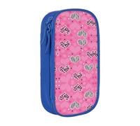 NBHDZENGW Pink Love Heart Large Capacity Double Layer Pencil Case,Custom Printed Durable Polyester Organizer for School, Office, Travel, Art Supplies Makeup