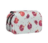 NBHDZENGW Pomegranate Pattern Flip Top Double Layer Pencil Case-Large Capacity Premium Polyester Fabric,Full Print Design-Ideal for School,Travel