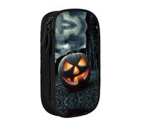 NBHDZENGW Pumpkin Lantern Large Capacity Double Layer Pencil Case,Custom Printed Durable Polyester Organizer for School, Office, Travel, Art Supplies Makeup