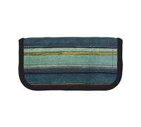 NBHDZENGW Rainbow Large Canvas Pencil Case Makeup Bag Organizer-Premium Zippered Pouch with Mesh Pocket,Color-Block Design (Black Trim)-School Trave Cosmetic Bag