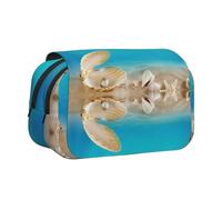 NBHDZENGW Sea Pearl Flip Top Double Layer Pencil Case-Large Capacity Premium Polyester Fabric,Full Print Design-Ideal for School,Travel