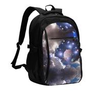 NBHDZENGW Space Planet Multi-Functional Travel Laptop Backpack With Usb-Charging Port, Large Capacity 12-Pocket Daypack With Anti-Theft Hidden Pocket