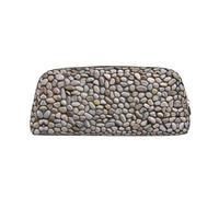 NBHDZENGW Stones All Over The Ground Cute Leather Pencil Case with Smooth Zipper,Stylish Durable Pouch for School,Office,Travel-Lightweight Full Print Stationery Holder