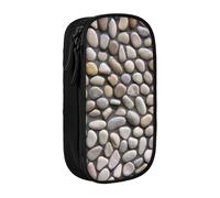 NBHDZENGW Stones All Over The Ground Large Capacity Double Layer Pencil Case,Custom Printed Durable Polyester Organizer for School, Office, Travel, Art Supplies Makeup