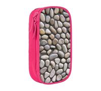 NBHDZENGW Stones All Over The Ground Large Capacity Double Layer Pencil Case,Custom Printed Durable Polyester Organizer for School, Office, Travel, Art Supplies Makeup