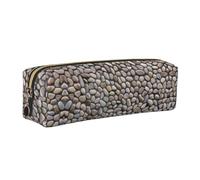 NBHDZENGW Stones All Over The Ground Leather Pencil Case with Smooth Zipper,Stylish Durable Zippered Pouch for School,Office,Travel-Lightweight Full Print Stationery Holder